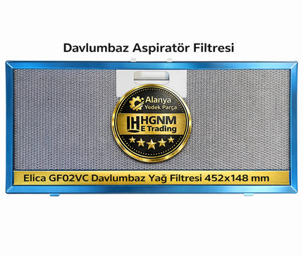 Elica GF02VC Davlumbaz Yağ Filtresi 452x148 mm – Metal Filtre Teli GLIDE IX/A/90 & IX/A/60 Uyumlu