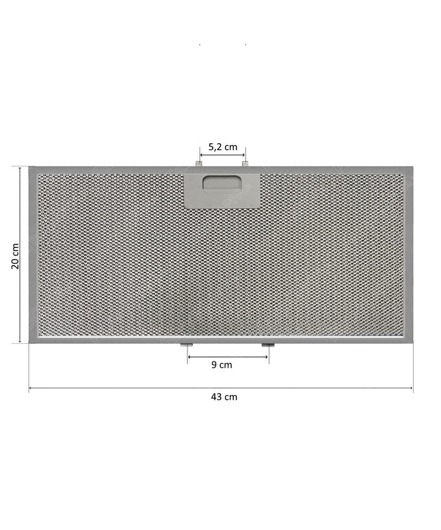 Elica Turboair Whirlpool Davlumbaz Filtresi 430 x 200 x 9 mm Yıkanabilir Alüminyum Filtre GRI0088006A - 482000015639 - C00380222 - FKA26