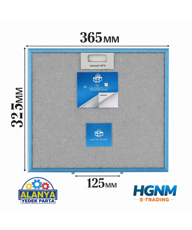 Ferre Uyumlu Davlumbaz Yağ Filtresi 365x325mm Orta Ara 125mm