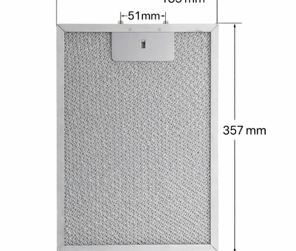 GRI0025432A Elica Uyumlu Davlumbaz Yağ Filtresi 357x185 mm Metal Filtre