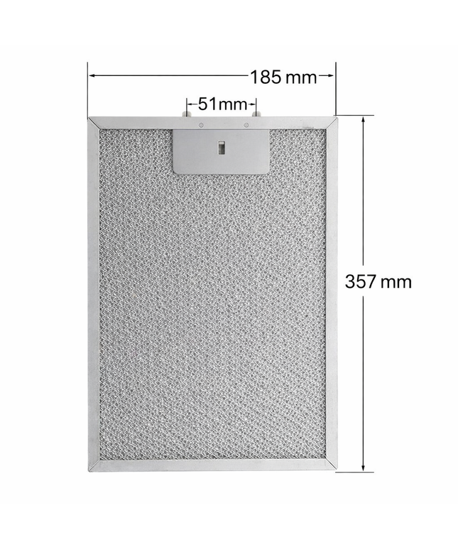 GRI0025432A Elica Uyumlu Davlumbaz Yağ Filtresi 357x185 mm Metal Filtre