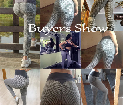Grid Tights Yoga Pants Women Seamless High Waist Leggings Breathable