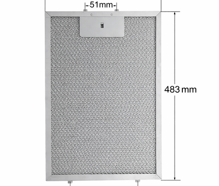 Hansa OTP6271IH, OTP627WH, OTP627IH, OTP616WH, OTP616IH Uyumlu Davlumbaz Yağ Filtresi 1033087 205x483 mm Metal Filtre