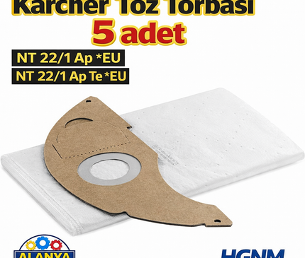 Karcher NT 22/1 AP – NT 22/1 AP TE Elektrikli Süpürge Toz Torbası 5 Adet (2.889-217.0)