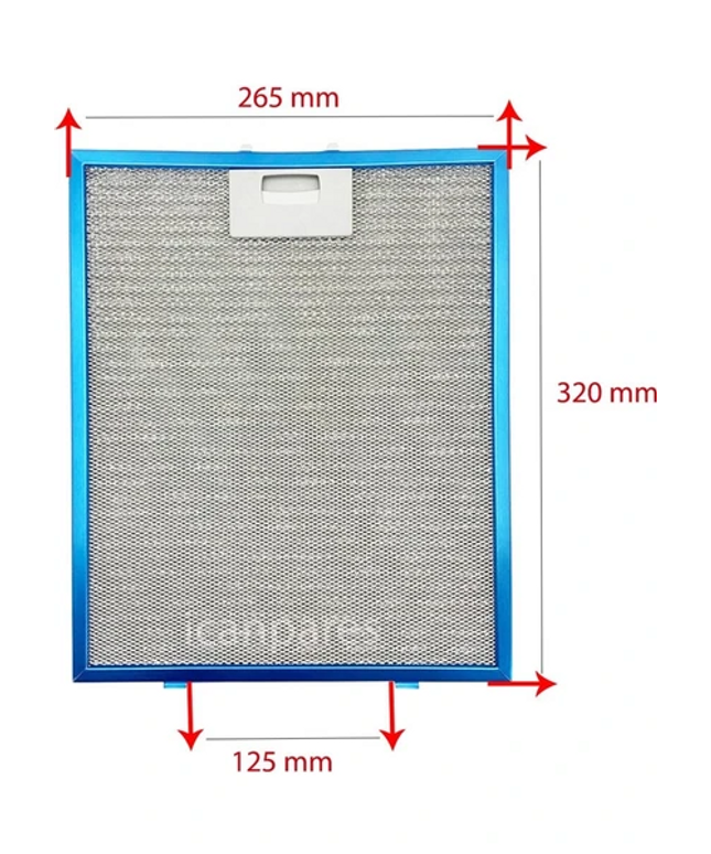 Kumtel Davlumbaz Tel Filtre 265x320 mm - Arçelik, Beko Uyumlu, Yüksek Kalite Filtre K0