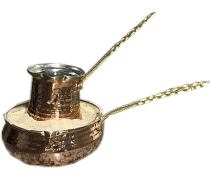 Turkish Hot Sand Coffee Maker Authentic Copper  Heater Machine Gas Stove Top Barbecue Copper Coffee Pot Set