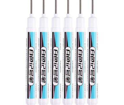 6Pcs/Set 20mm Eco-Friendly Long Nib Head Marker: Waterproof, Fast-Drying Metal Perforating Pen for Woodworking, Furniture Decoration, and Industrial Use - The Ultimate Multi-Purpose Marking Tool