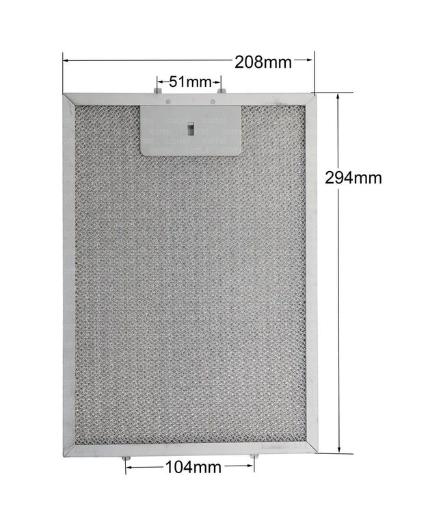 9188437001 Cooker Hood Mesh Filter 294x208 mm Beko ADV5180I, ADV5500, ADV5600, ADV5720, ADV5810, ADV5900, ADV9910I