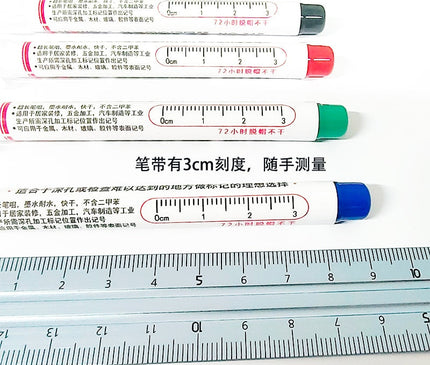 6Pcs/Set 20mm Eco-Friendly Long Nib Head Marker: Waterproof, Fast-Drying Metal Perforating Pen for Woodworking, Furniture Decoration, and Industrial Use - The Ultimate Multi-Purpose Marking Tool