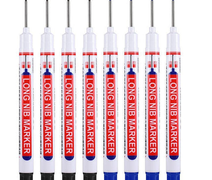 6Pcs/Set 20mm Eco-Friendly Long Nib Head Marker: Waterproof, Fast-Drying Metal Perforating Pen for Woodworking, Furniture Decoration, and Industrial Use - The Ultimate Multi-Purpose Marking Tool