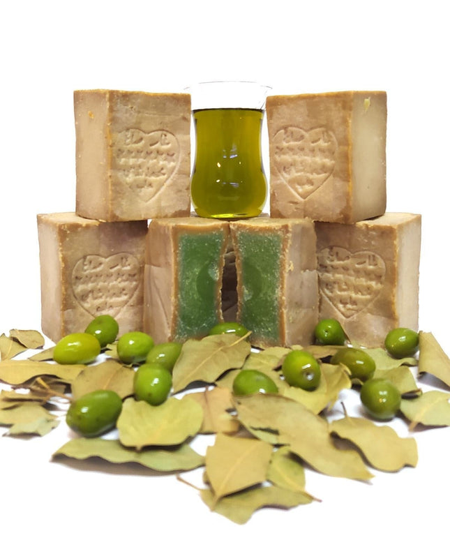 Handmade Aleppo Soap: 100% Natural Olive Oil & Daphne Blend for Body, Hair, and Skin - Anti-Acne and Skin Treatment | Organic, Syrian & Turkish Tradition