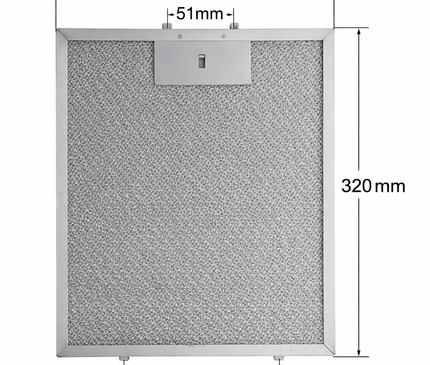 Silverline YT142.3370.01 Davlumbaz Tel Filtresi – 318x297 mm Metal Yağ Filtresi ALT KAT 13