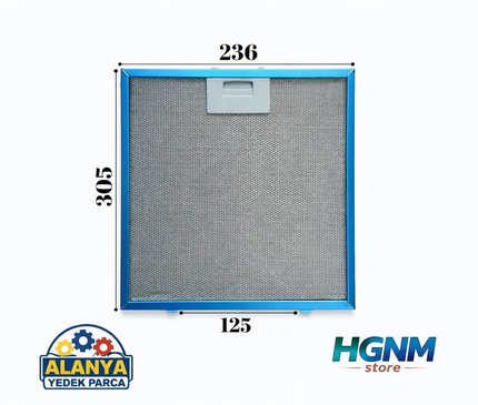 Simfer Uyumlu Metal Davlumbaz Yağ Filtresi – 235 x 305 mm (23,5 x 30,5 cm)
