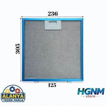 Simfer Uyumlu Metal Davlumbaz Yağ Filtresi – 235 x 305 mm (23,5 x 30,5 cm)