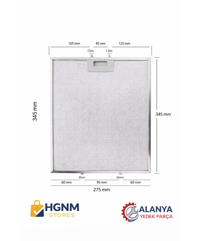 Teka 81460133 Davlumbaz Metal Yağ Filtresi (344x275 mm) – CMB1-60 / DBB60 Uyumlu