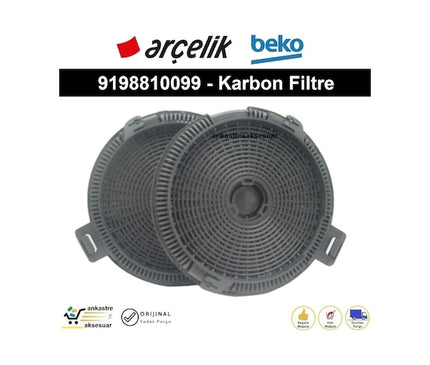 Teka Beko AEG Uyumlu Karbon Filtre Seti 9198810099 – 2'li Charcoal Aspiratör Filtre Takımı