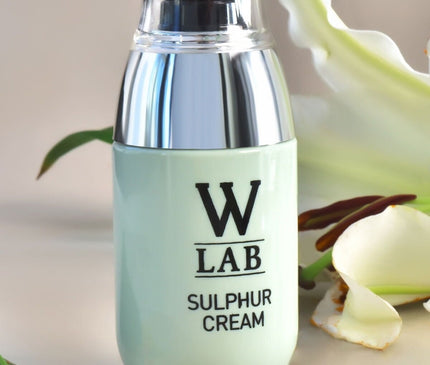 W-LAB Natural Sulfur Acne Cream with Herbal Glycerin for Radiant, Clear Skin