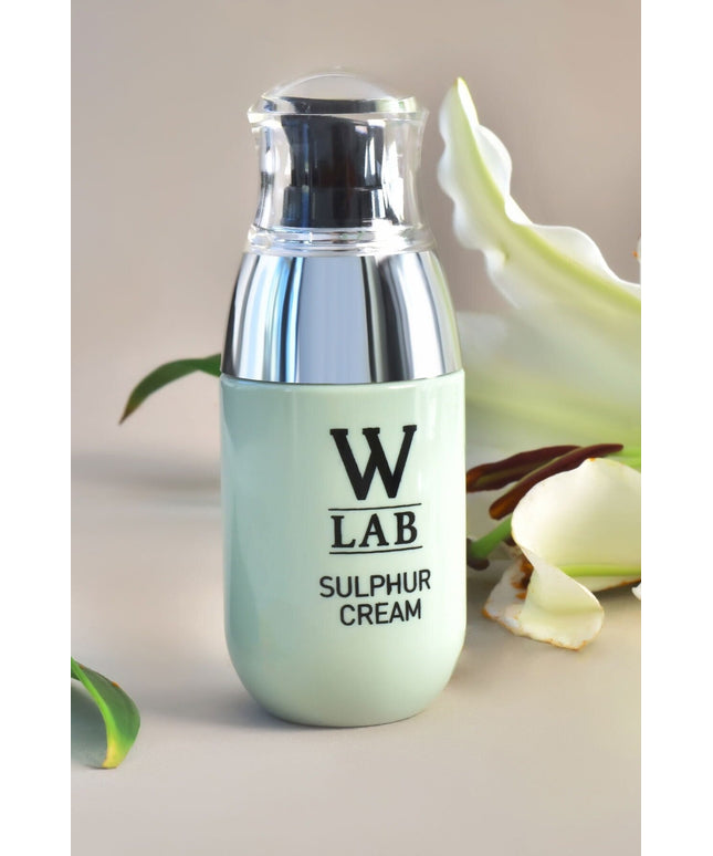 W-LAB Natural Sulfur Acne Cream with Herbal Glycerin for Radiant, Clear Skin