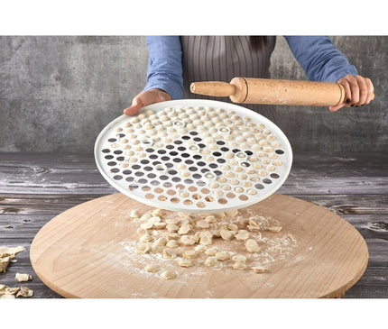 Premium 40cm Ravioli Maker Mold: Quick and Easy Dumpling Maker - 200 Holes Dough Press Kitchen Gadget for Perfect Mantı, Pelmeni and Knödel