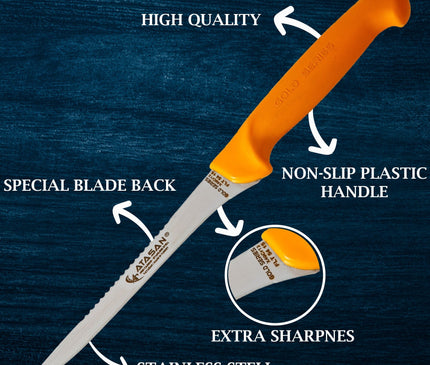 Fillet Knife Sushi Fish Meat Chef Knife Special Blade For Fish Scale Flexible Blade Kitchen High Quality Stainless Steel Damascus Kitchen Tools Utensil Butcher Handmade