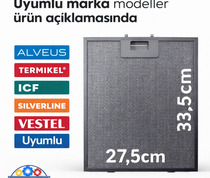 275×335 mm Aspiratör Davlumbaz Yağ Filtresi Silverline, ICF, Termikel B12 Vestel model AD-6011 S