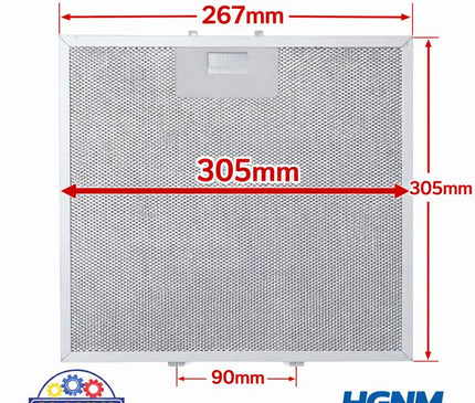 Vestel rustik Ocak Davlumbazı Metal Yağ Filtresi (267 × 305 mm) – Aspiraötr Teli AEG, Ikea, Whirlpool