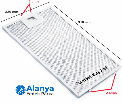 HGNM Store YT142.3159.01 228x318-320x230 Davlumbaz Filtresi Termikel, Esty 3159