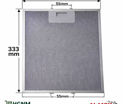 YY87X6378 Cooker Hood Filter, 333×238 mm, Metal Grease Filter A10 for Brandt, De Dietrich, Fagor, Sauter and Thomson