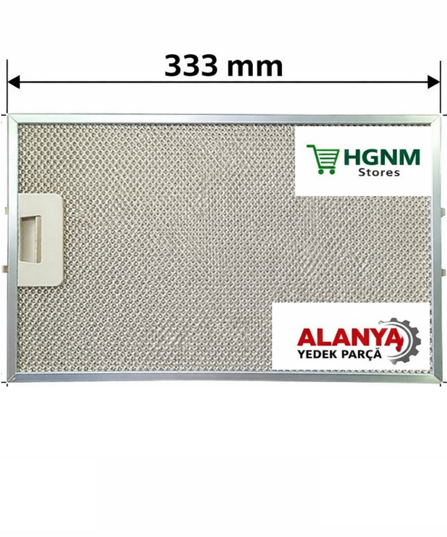 YY87X6378 Davlumbaz Filtresi, 333×238 mm, Brandt, De Dietrich, Fagor, Sauter ve Thomson için Metal Yağ Filtresi A10