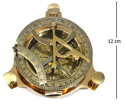 Compass with Sundial 12 cm Gift Boat Large Size Sailor Brass Working Marine Anchor Navigation Seafarer