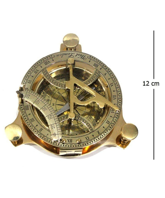 Compass with Sundial 12 cm Gift Boat Large Size Sailor Brass Working Marine Anchor Navigation Seafarer