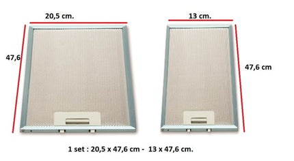Aspiratör Davlumbaz Filtre Seti 205 X 476 mm ve 130 X476 Etsy 1350 Davlumbaz Yağ Filtresi Mutfak Aspiratörü Havalandırma Alüminyum