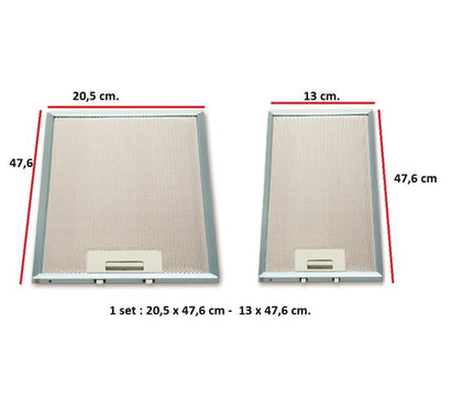 Aspiratör Davlumbaz Filtre Seti 205 X 476 mm ve 130 X476 Etsy 1350 Davlumbaz Yağ Filtresi Mutfak Aspiratörü Havalandırma Alüminyum