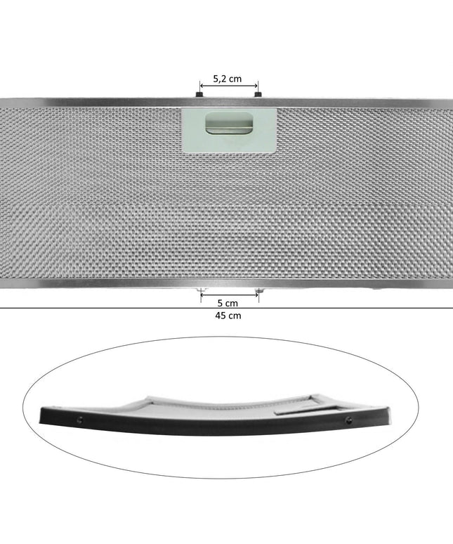 Turboair 10801290451 Metal Yağ Filtresi 449,5x175,5x9 mm – Elica Electrolux Uyumlu