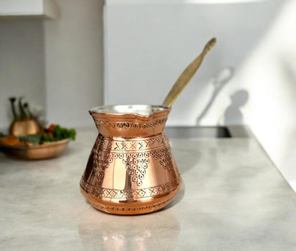 Традиционные кофейники, греческая арабская кофеварка, кофейник из кованой меди, кофеварка для плиты с латунной ручкой, емкость 450 мл. 