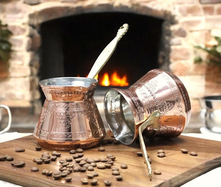 Традиционные кофейники, греческая арабская кофеварка, кофейник из кованой меди, кофеварка для плиты с латунной ручкой, емкость 450 мл. 