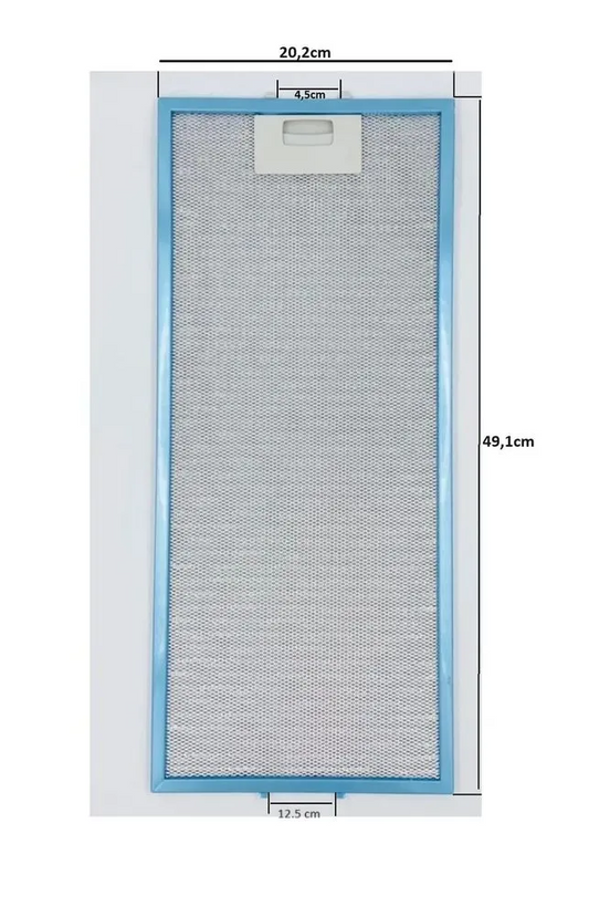 HGNM E TRADING Davlumbaz Filtresi 202x491 mm Metal Yağ Filtresi Telli