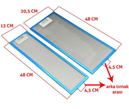 Luxell DS6-905 Luxell – Kumtel Aspiratör Filtre Seti (20,5 × 47,6 cm + 14 × 47,6 cm)