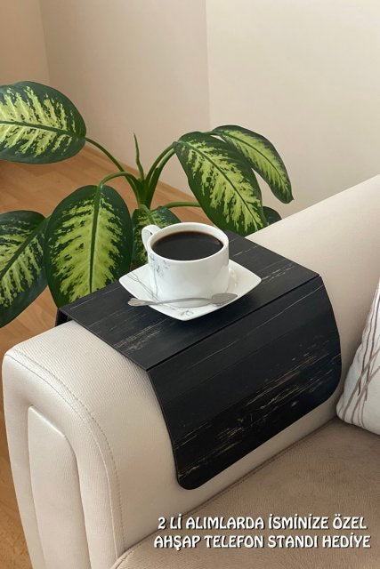 Столик на подлокотник дивана подставка под ложку деревянная столик для завтрака