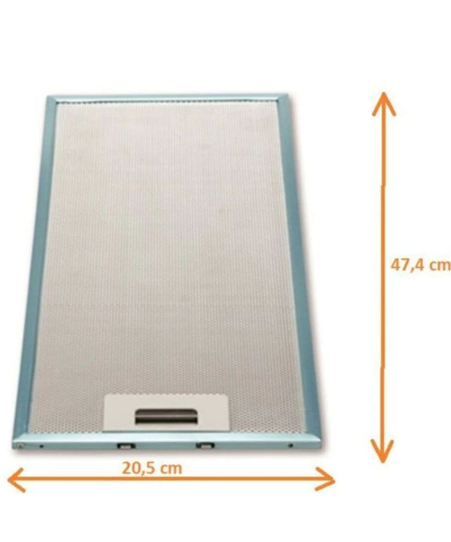 205X474 мм Фильтр вытяжки Встроенный аспиратор Алюминиевая металлическая плита Silverline 20,5 X47,4