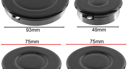 Конфорки Для Газовой Плиты Запчасти Для Газовых Плит Газовая горелка для духовки, плиты, Корона и набор крышек для пламени (малый, 2 средний и большой, 55-100 мм), запасные части, замена аксессуар