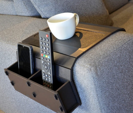 Sofa Tray Table - Remote Control and Cellphone Organizer Holder