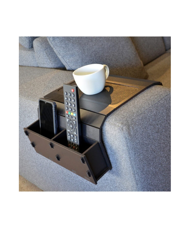 Sofa Tray Table - Remote Control and Cellphone Organizer Holder