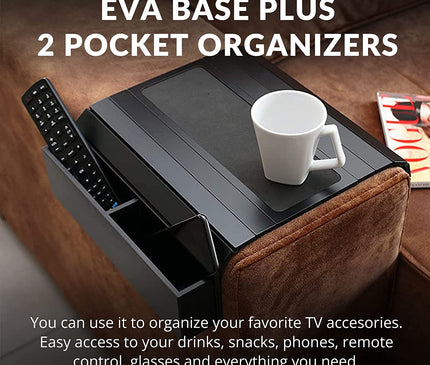 Sofa Tray Table - Remote Control and Cellphone Organizer Holder