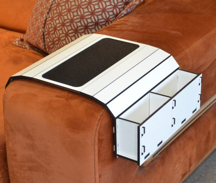 Sofa Tray Table - Remote Control and Cellphone Organizer Holder