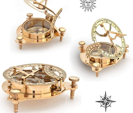 Compass with Sundial 12 cm Gift Boat Large Size Sailor Brass Working Marine Anchor Navigation Seafarer