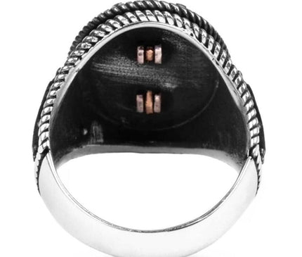 Silver Anchor Rudder Pattern 925 Sterling Silver Men's Sailor Ring Marine Maritime Nautical