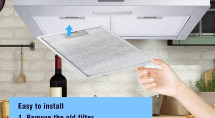 Cooker Hood Grease Filter 278x355 mm for Fagor HT-AF0104-63 – Universal Aluminum Range Hood Filter