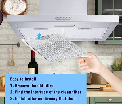 Cooker Hood Grease Filter 278x355 mm for Fagor HT-AF0104-63 – Universal Aluminum Range Hood Filter