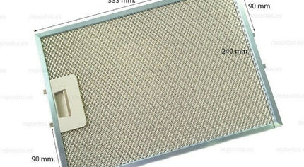 YY87X6378 Davlumbaz Filtresi, 333×238 mm, Brandt, De Dietrich, Fagor, Sauter ve Thomson için Metal Yağ Filtresi